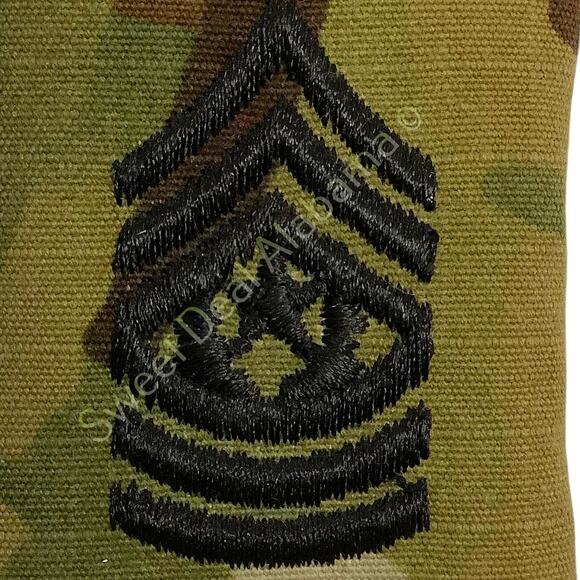 U.S. Army Command Sergeant Major OCP Slip-On Rank Insignia, Multi-Camo 2 x 1.75 - Picture 1 of 3